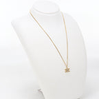 Celine Rhinestone Triomphe Necklace Metal