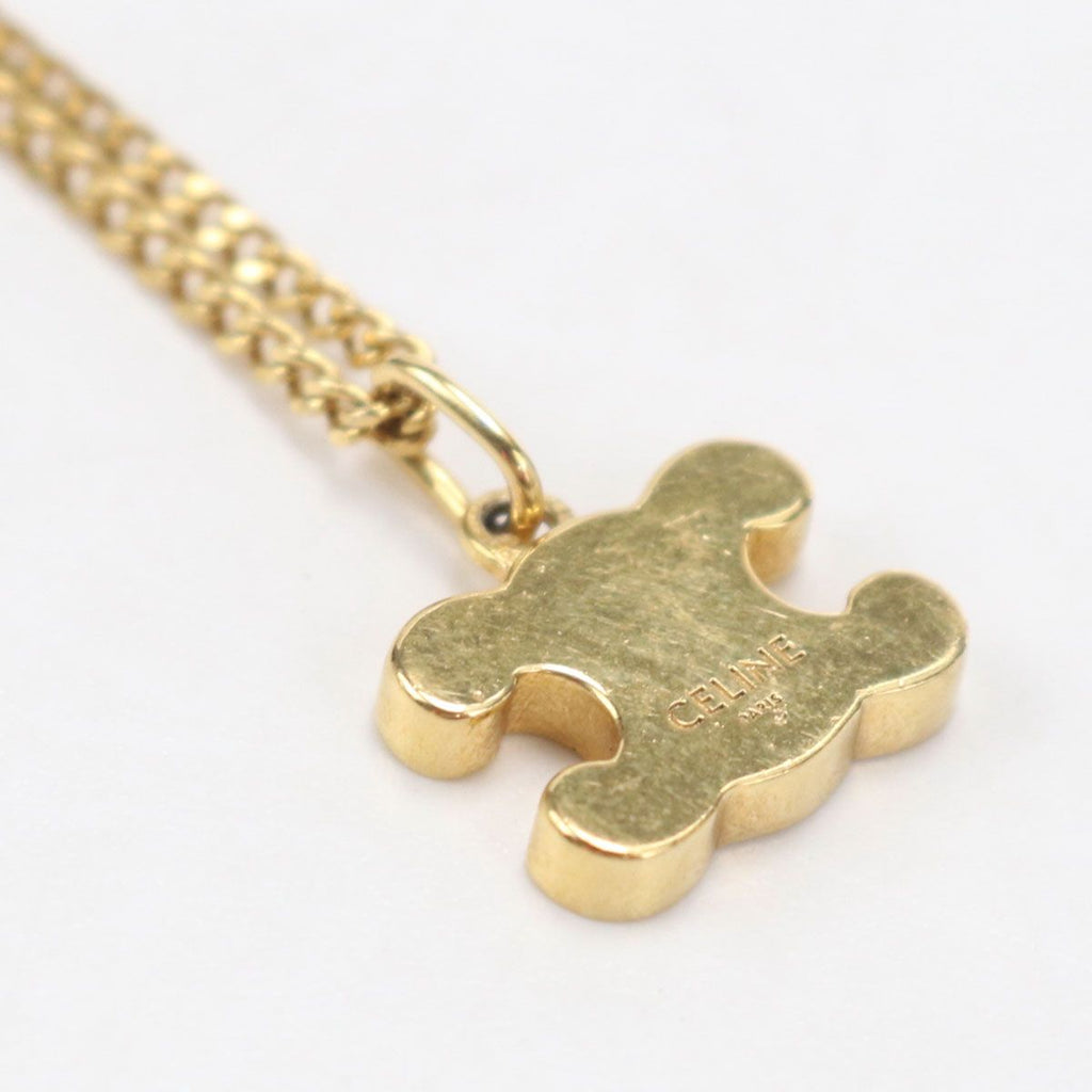 Celine Rhinestone Triomphe Necklace Metal — view 4