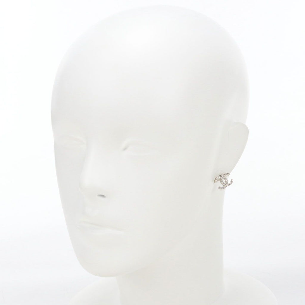 Chanel Rhinestone CC Logo Earrings Metal — view 4
