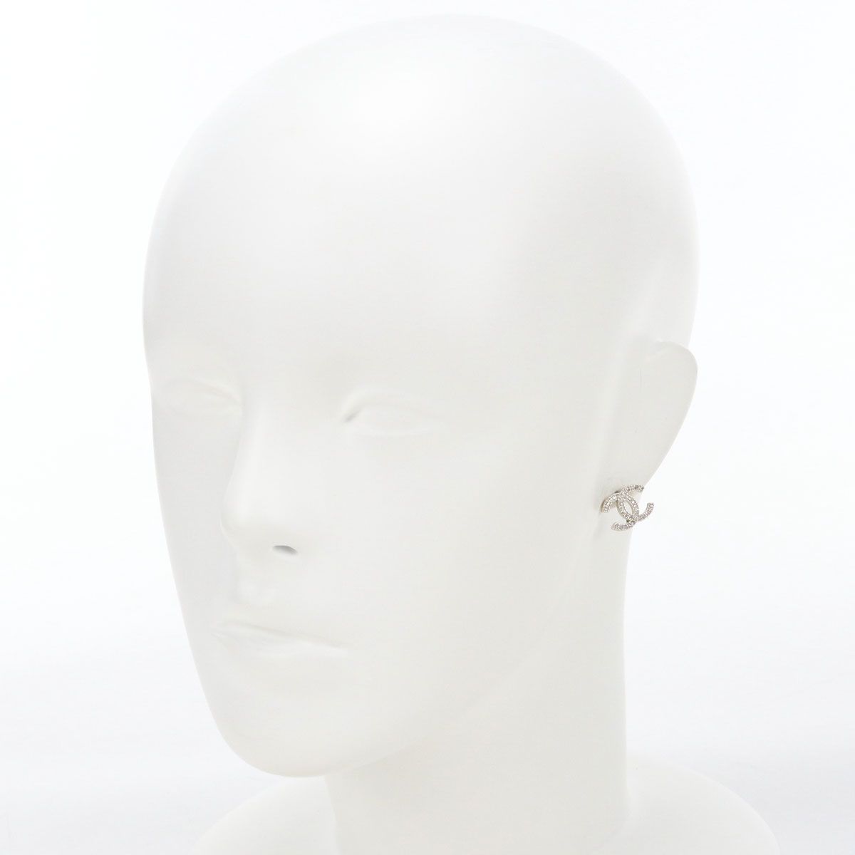 Chanel Rhinestone CC Logo Earrings Metal — view 4