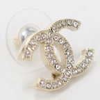 Chanel Rhinestone CC Logo Earrings Metal — view 3