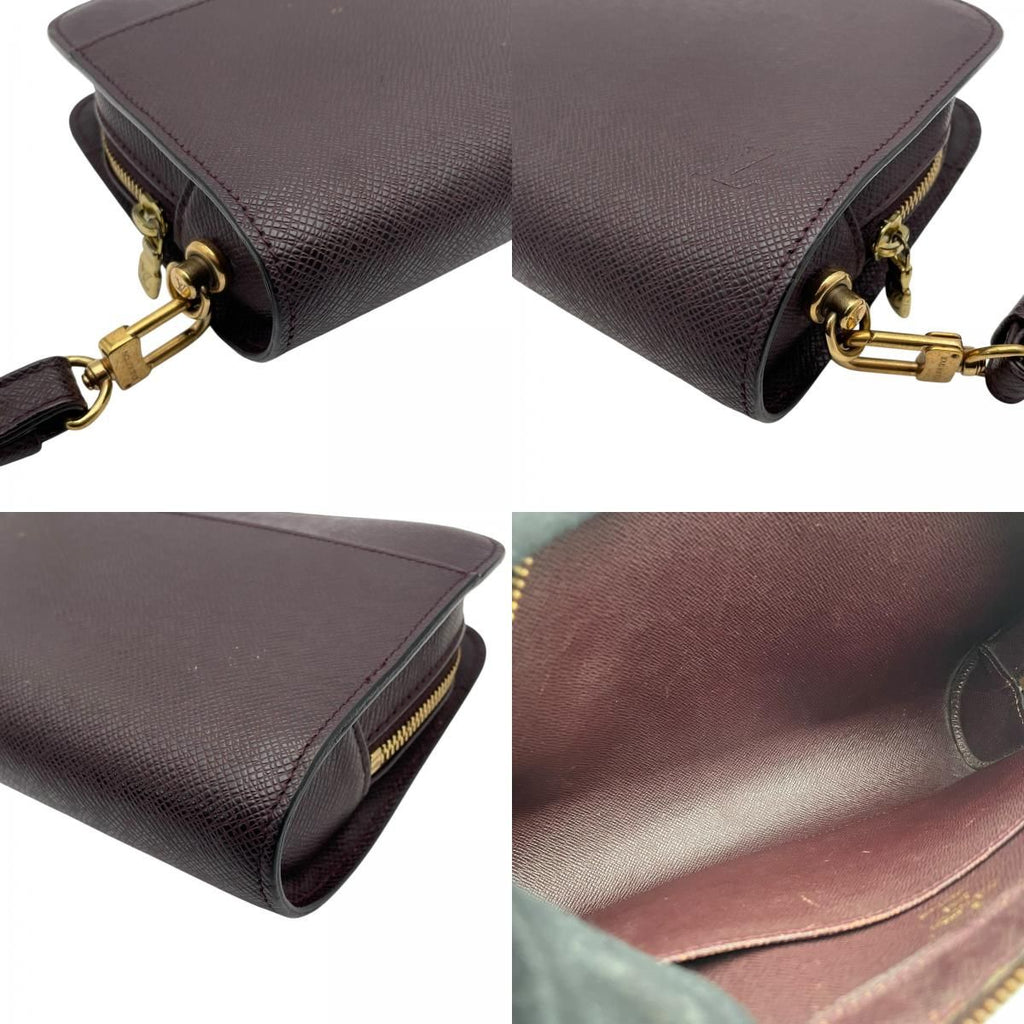 Louis Vuitton Taiga Baikal Clutch Pouch Leather Bordeaux Gold Vintage Classic — view 8