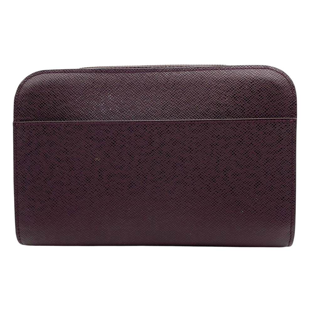 Louis Vuitton Taiga Baikal Clutch Pouch Leather Bordeaux Gold Vintage Classic — view 3