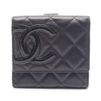 Chanel Hook Wallet Cambon Line Black Patent Leather Patent