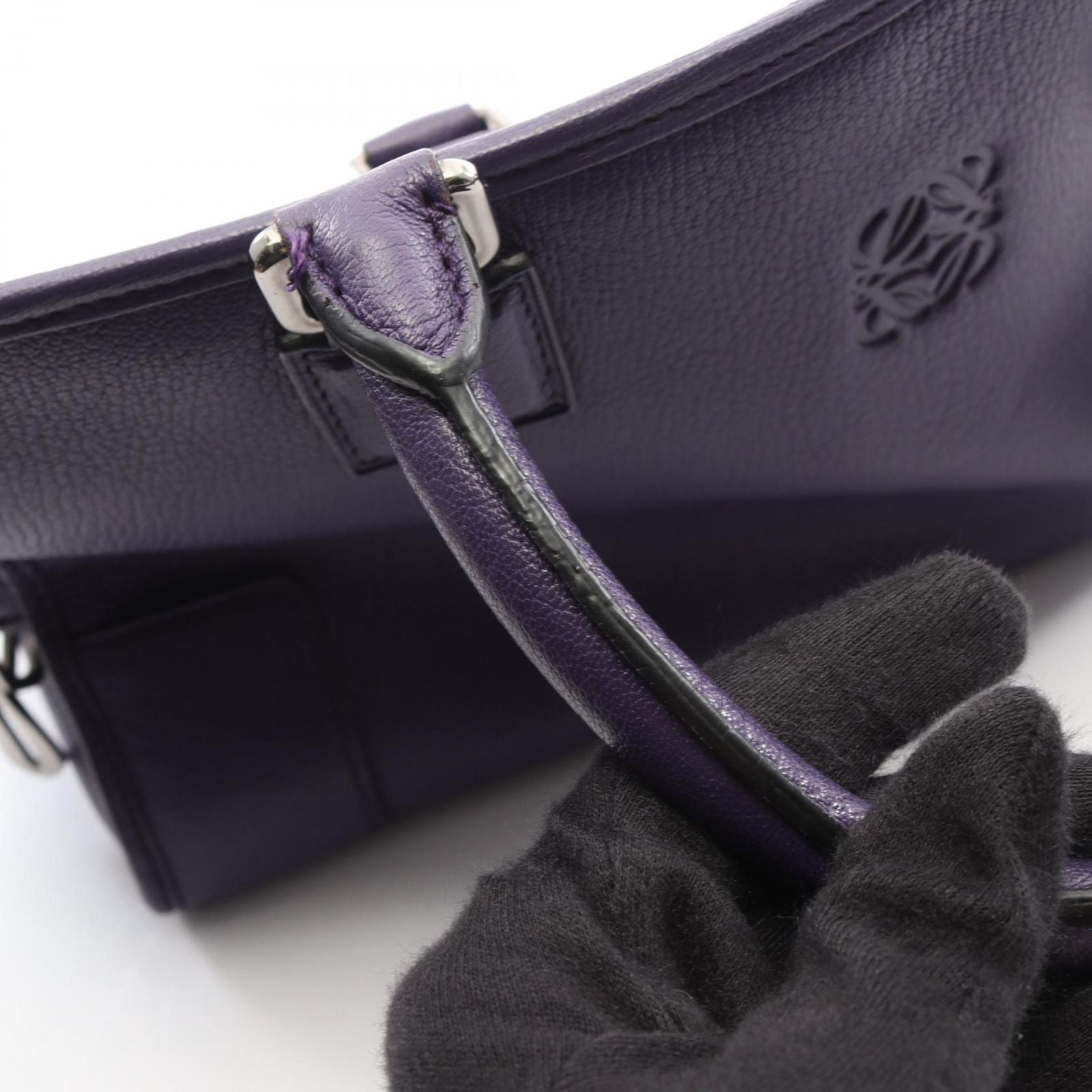 Loewe Handbag Amazona 36 Purple Leather — view 7