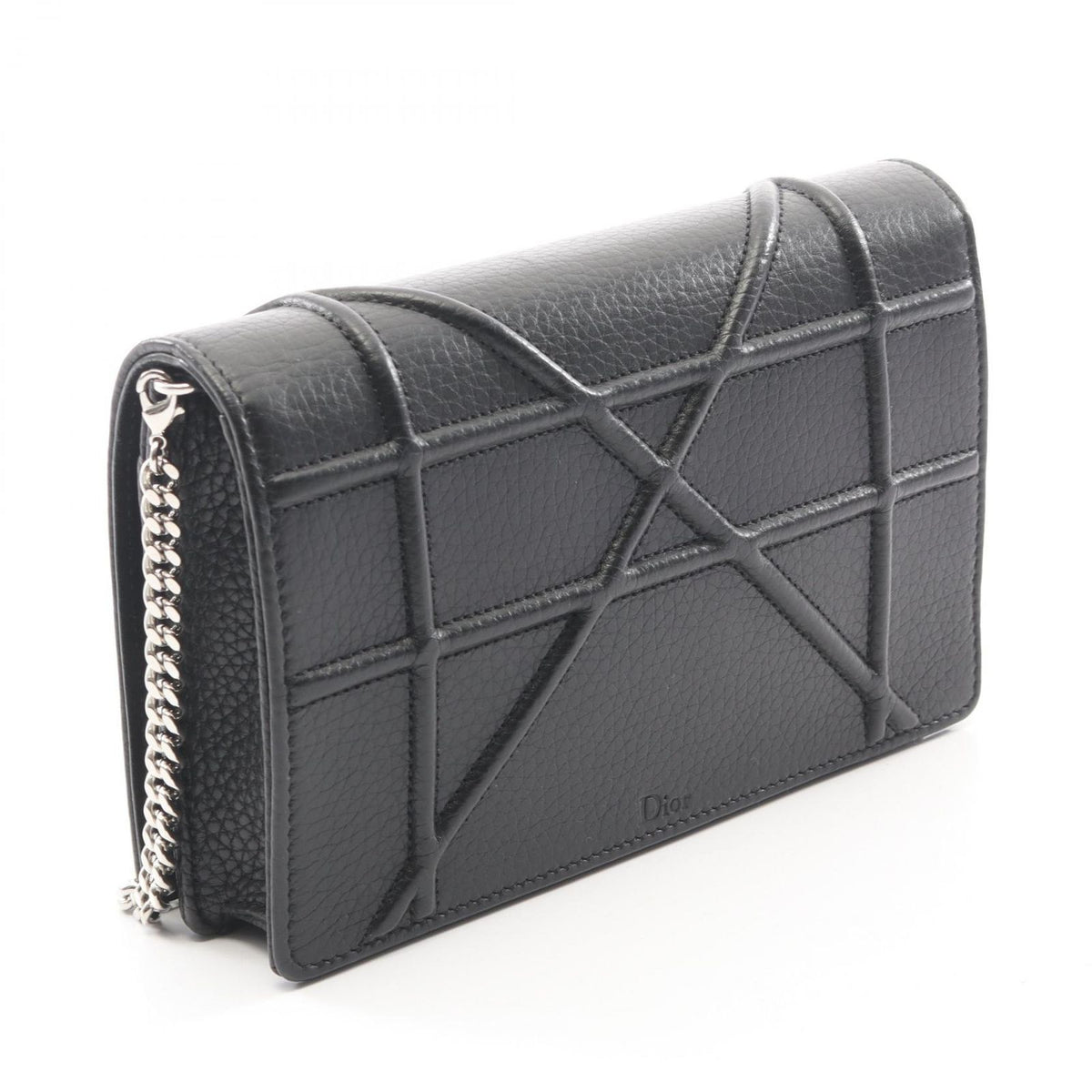 Dior Shoulder Bag Ama Black Leather Diorama Chain Wallet — view 2