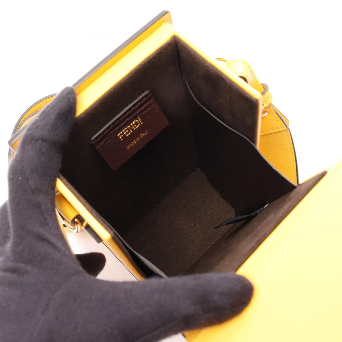 Fendi Shoulder Bag Box Yellow Leather — view 3