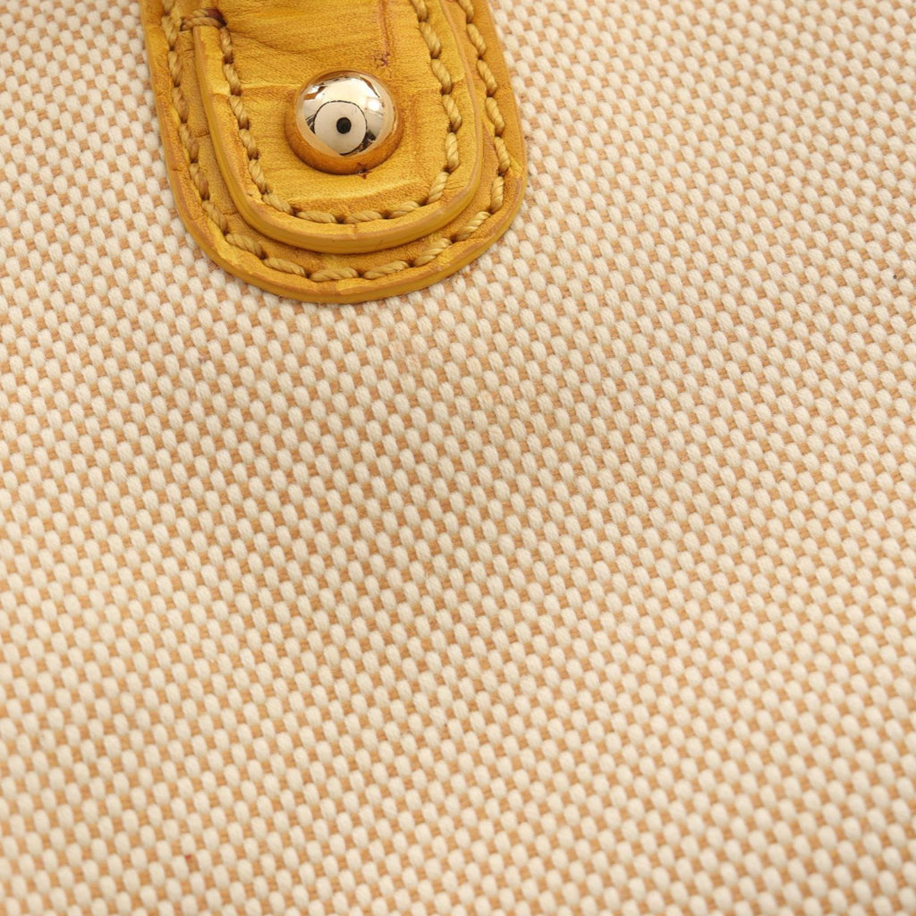 Celine Tote Bag Croco Embossed Natural Yellow Canvas Leather — view 8