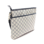 Gucci Shoulder Bag GG Supreme Beige Navy Canvas Leather — view 2