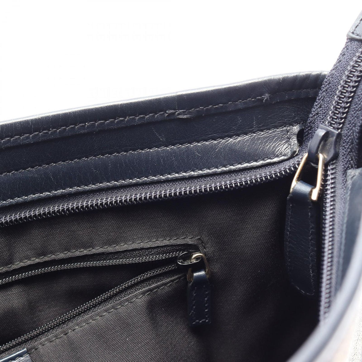 Gucci Shoulder Bag GG Supreme Beige Navy Canvas Leather — view 5