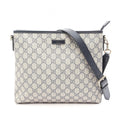 Gucci Shoulder Bag GG Supreme Beige Navy Canvas Leather