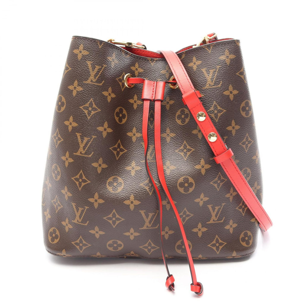 Louis Vuitton Shoulder Bag Neo Noe Coquelicot Canvas Leather