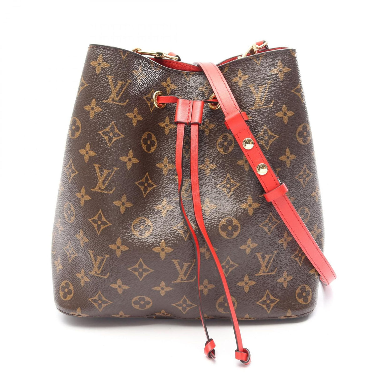 Louis Vuitton Shoulder Bag Neo Noe Coquelicot Canvas Leather