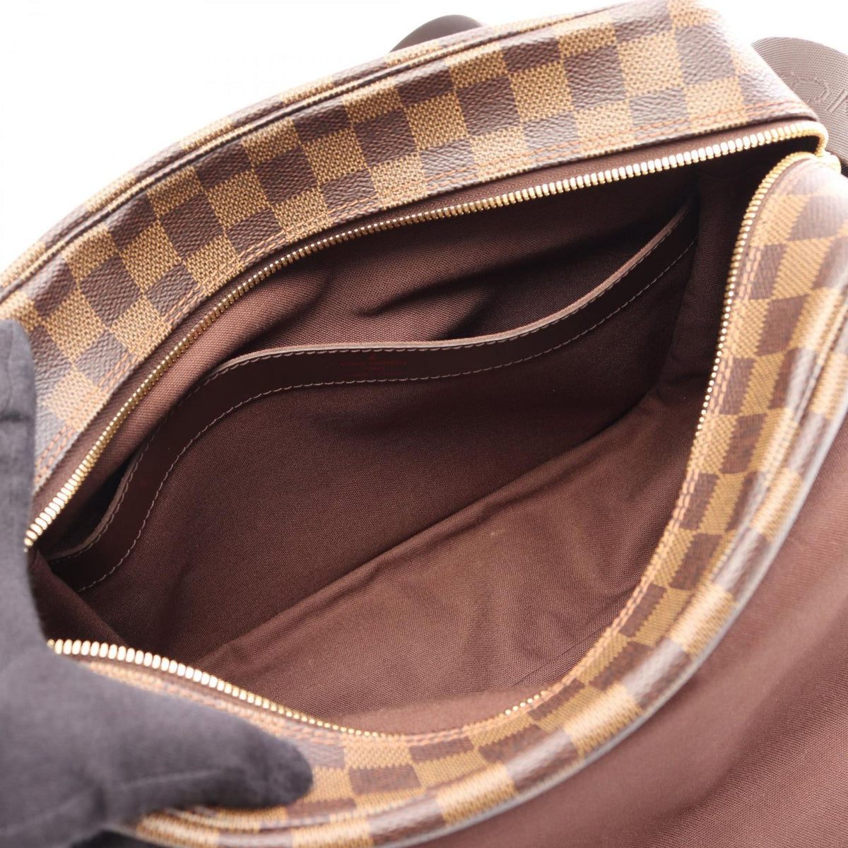 Louis Vuitton Shoulder Bag Naviglio Damier Ebene Canvas Leather — view 3