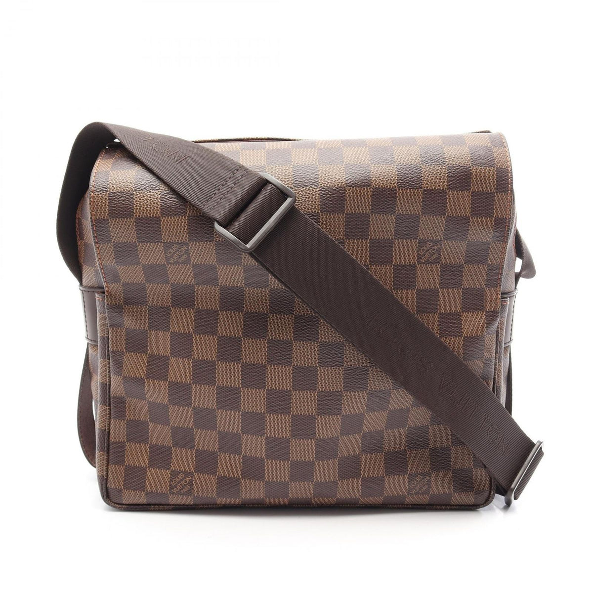 Louis Vuitton Shoulder Bag Naviglio Damier Ebene Canvas Leather