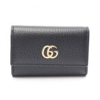 Gucci Key Case GG Marmont Petit 6 Rows Black Leather Mo Manto Key Holder