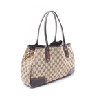 Gucci Tote Bag Prince Sherry Line Beige Dark Brown Canvas Leather Ribbon — view 2