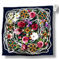 Chanel Scarf Cruise Silk Flower & Pearl Logo Black