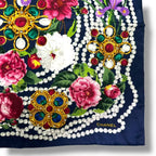 Chanel Scarf Cruise Silk Flower & Pearl Logo Black — view 5
