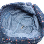 Chanel Shoulder Bag Quilted 22 Large Sequin Blue Denim Chain Backpack — view 3