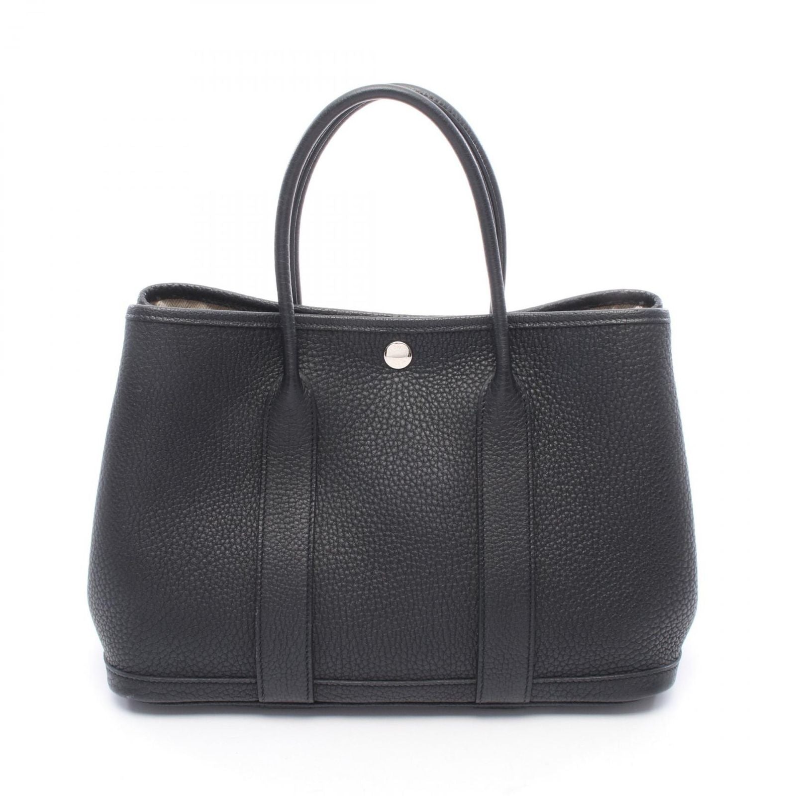 Hermes Tote Bag Garden Party PM Black Leather