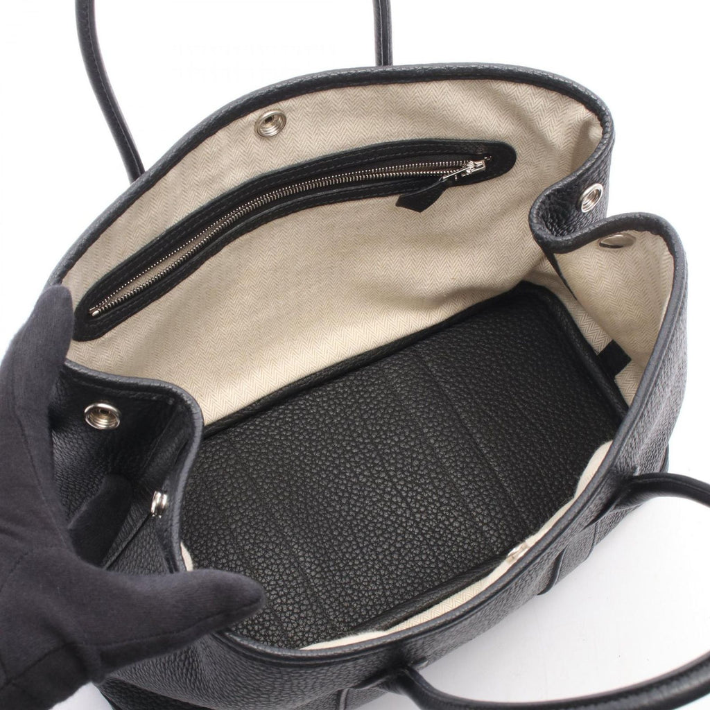 Hermes Tote Bag Garden Party PM Black Leather — view 3