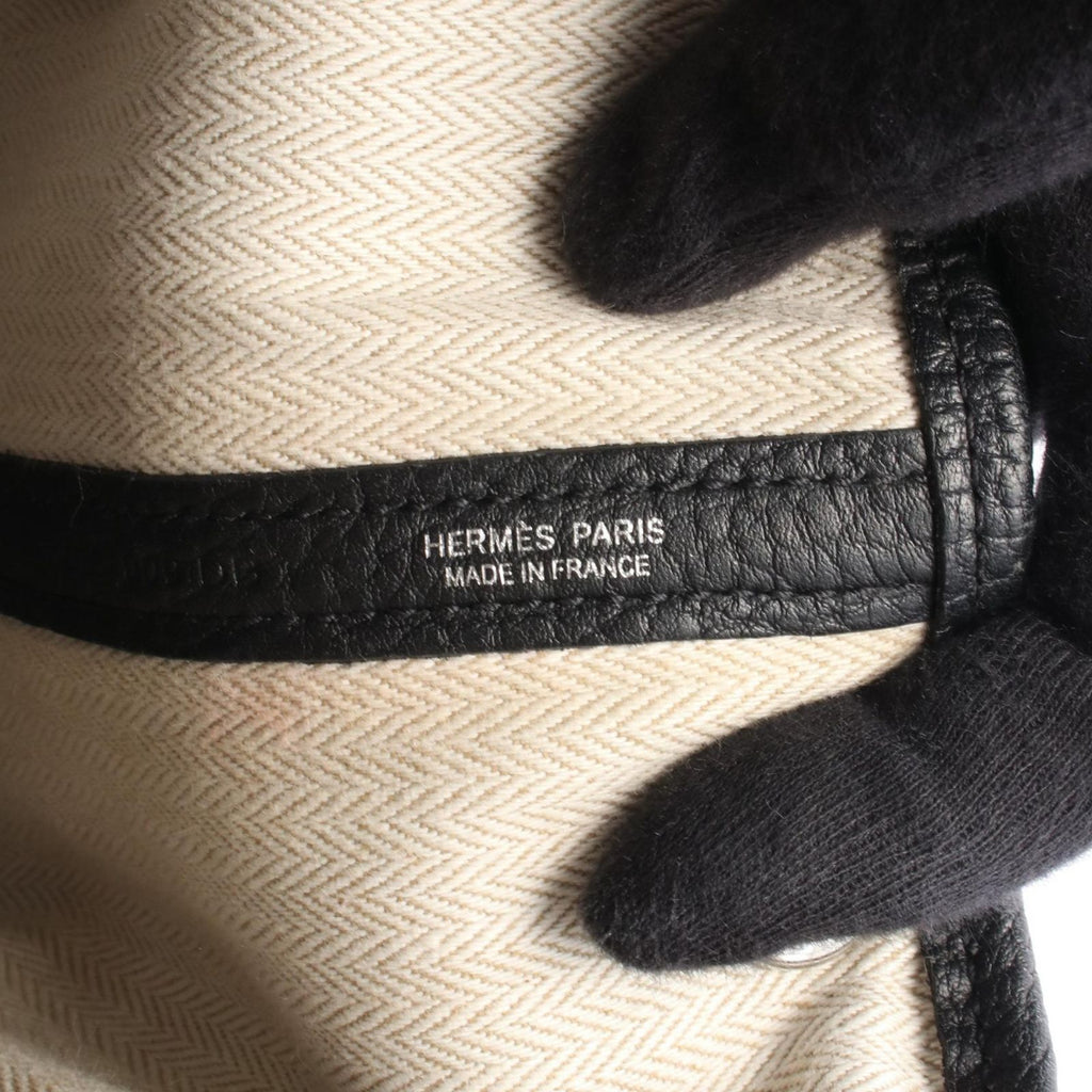 Hermes Tote Bag Garden Party PM Black Leather — view 4