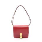Celine Shoulder Bag Classic Box Small Red Leather Mini