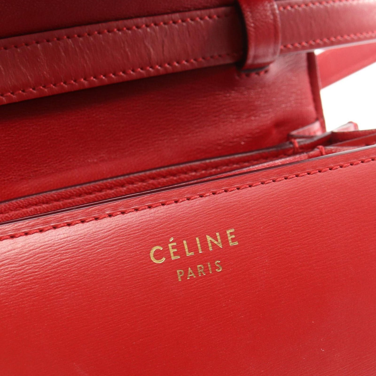 Celine Shoulder Bag Classic Box Small Red Leather Mini — view 4