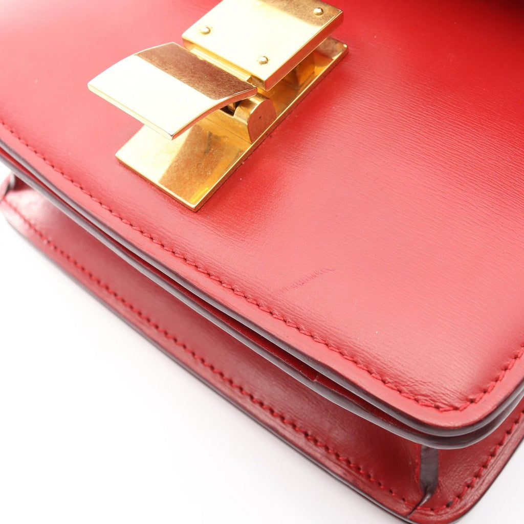 Celine Shoulder Bag Classic Box Small Red Leather Mini — view 6