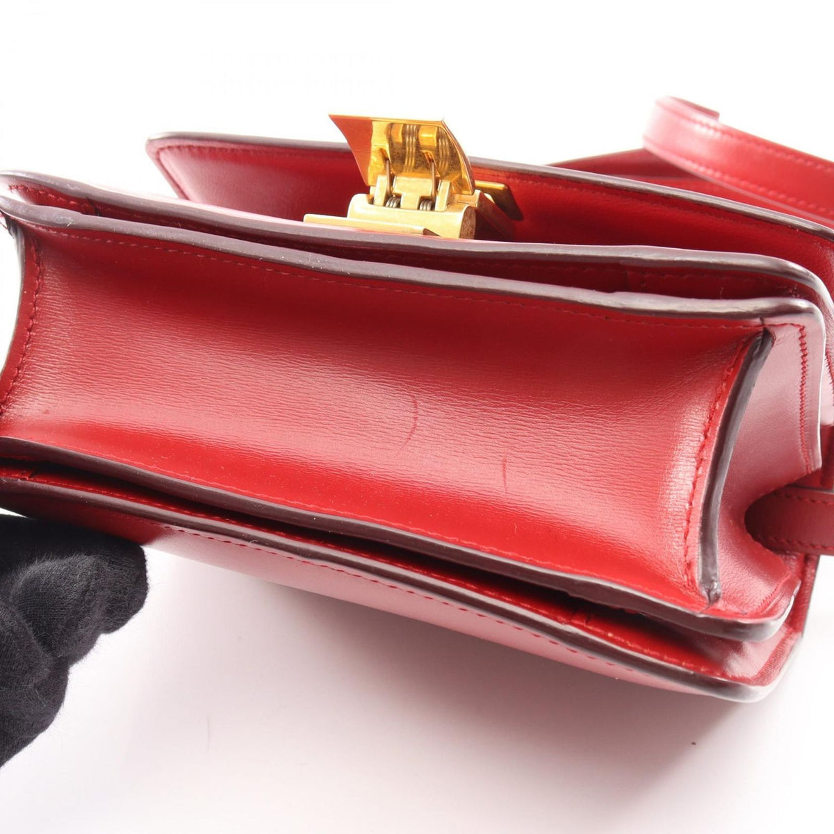 Celine Shoulder Bag Classic Box Small Red Leather Mini — view 7