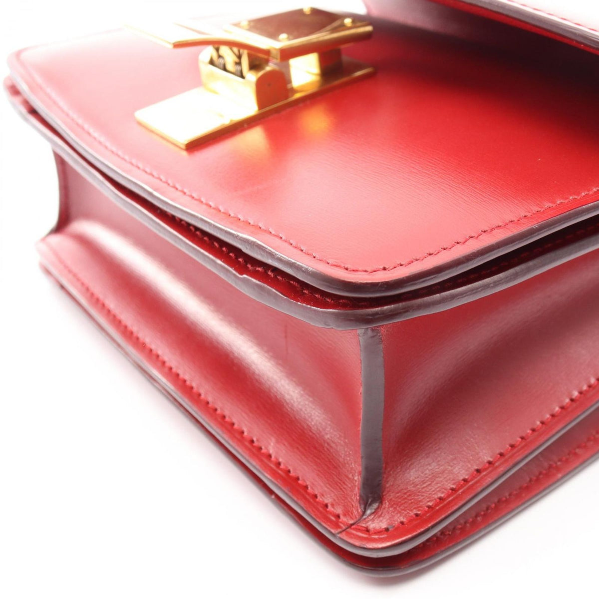 Celine Shoulder Bag Classic Box Small Red Leather Mini — view 8