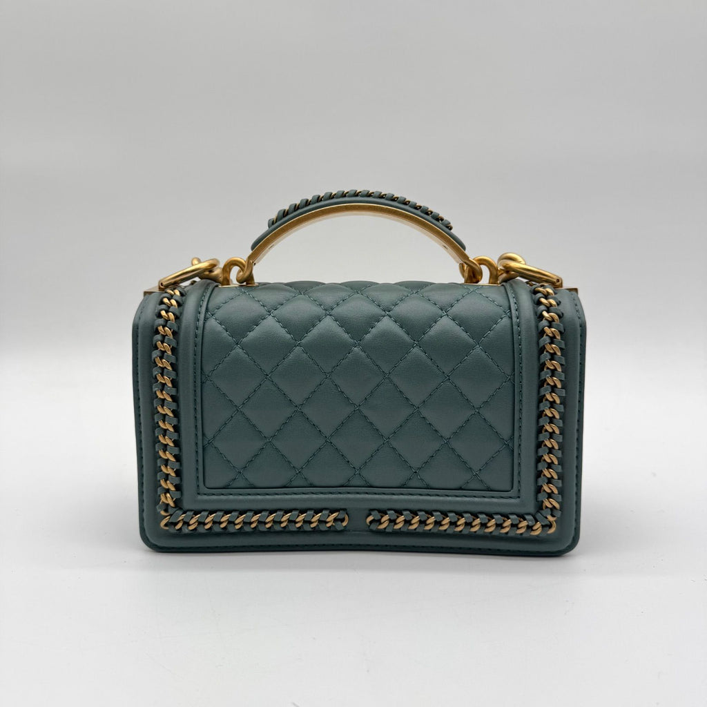 Chanel Shoulder Bag Boy Top Handle CC Logo Leather — view 2
