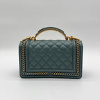 Chanel Shoulder Bag Boy Top Handle CC Logo Leather — view 2