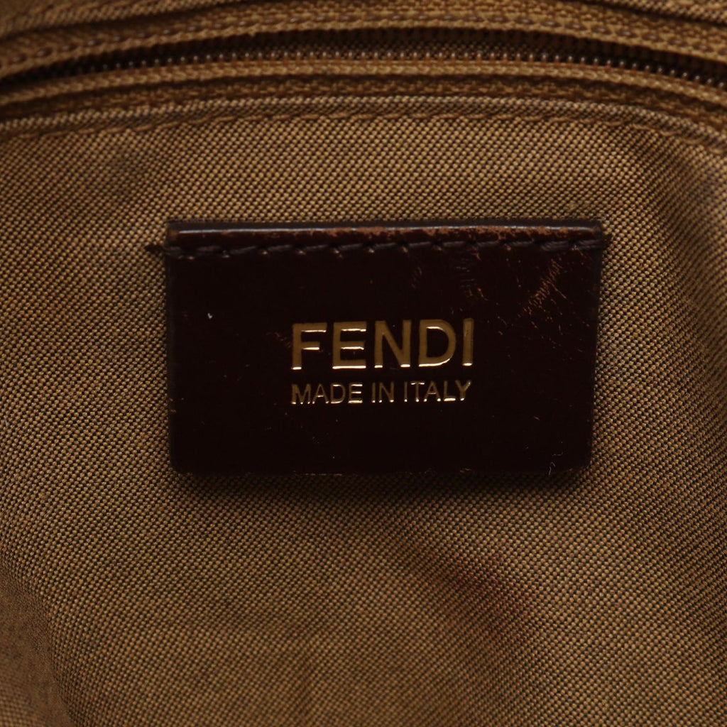 Fendi Zucca Brown Canvas Leather Shoulder Bag — view 4