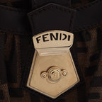 Fendi Zucca Brown Canvas Leather Shoulder Bag — view 5