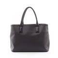 Bottega Veneta Tote Bag Marco Polo Intreccio Jet Dark Brown Canvas Leather