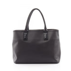 Bottega Veneta Tote Bag Marco Polo Intreccio Jet Dark Brown Canvas Leather