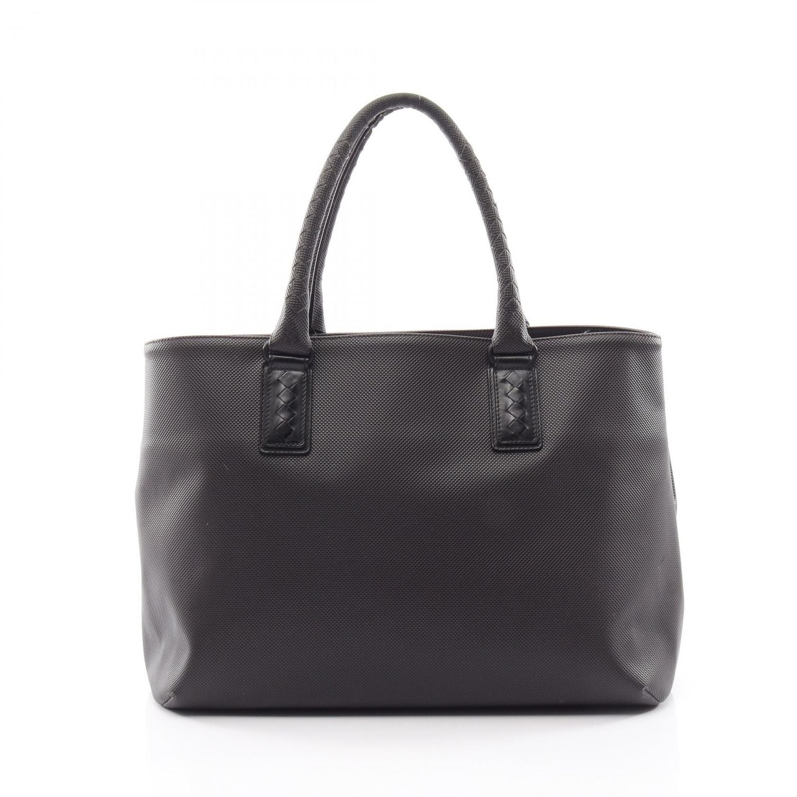 Bottega Veneta Tote Bag Marco Polo Intreccio Jet Dark Brown Canvas Leather