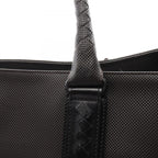Bottega Veneta Tote Bag Marco Polo Intreccio Jet Dark Brown Canvas Leather — view 7