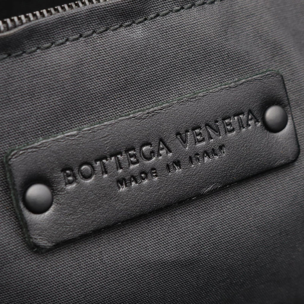 Bottega Veneta Tote Bag Marco Polo Intreccio Jet Dark Brown Canvas Leather — view 4