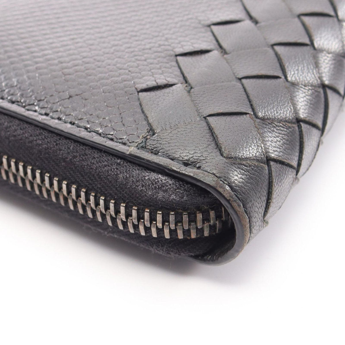 Bottega Veneta Round Wallet Intrecciato Black Leather — view 8