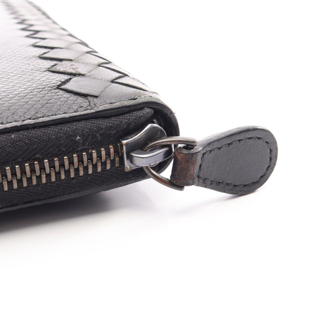 Bottega Veneta Round Wallet Intrecciato Black Leather — view 5