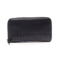 Bottega Veneta Round Wallet Intrecciato Black Leather
