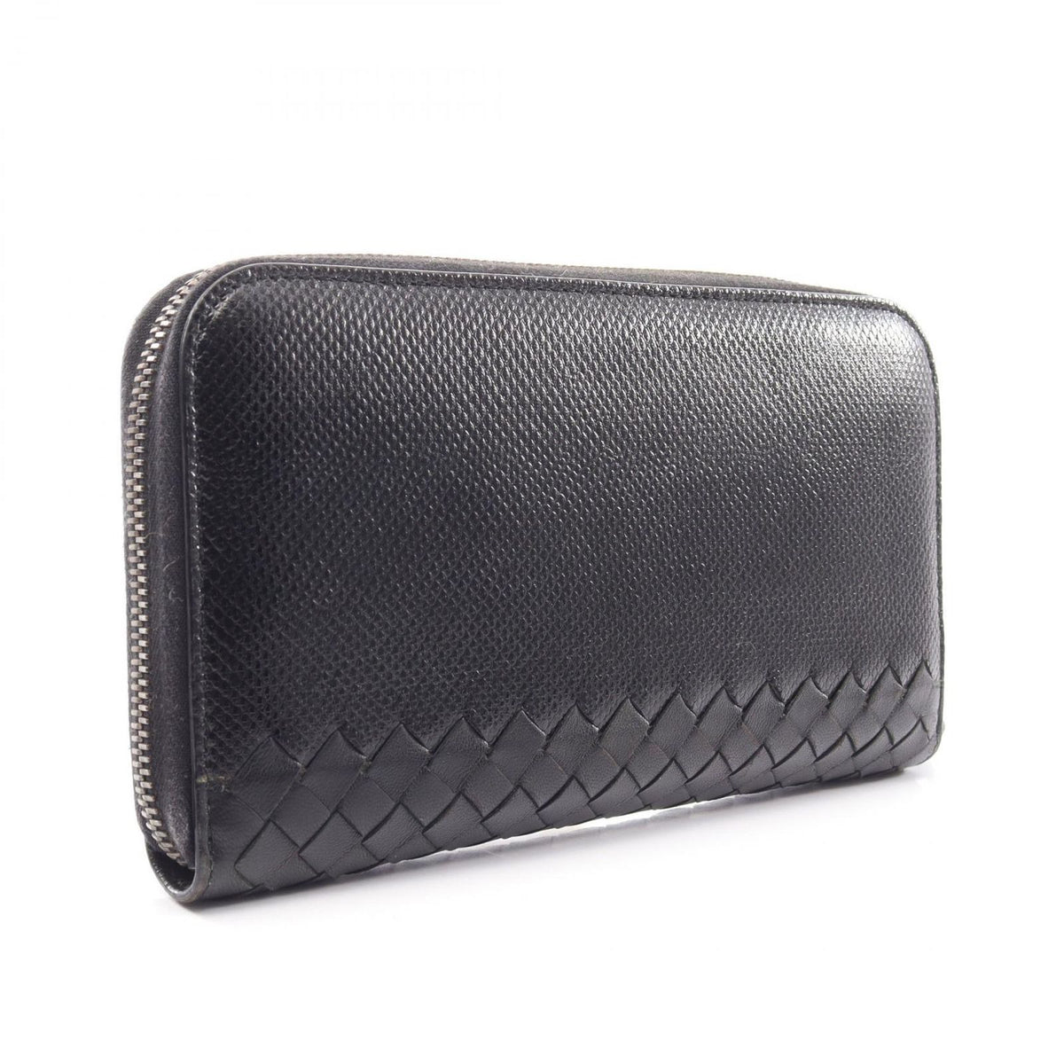Bottega Veneta Round Wallet Intrecciato Black Leather — view 2