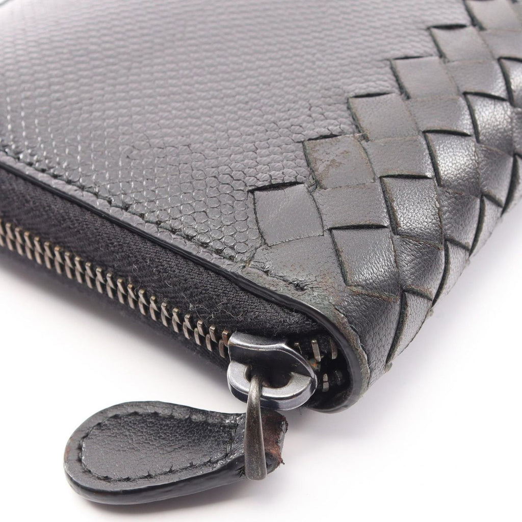 Bottega Veneta Round Wallet Intrecciato Black Leather — view 7