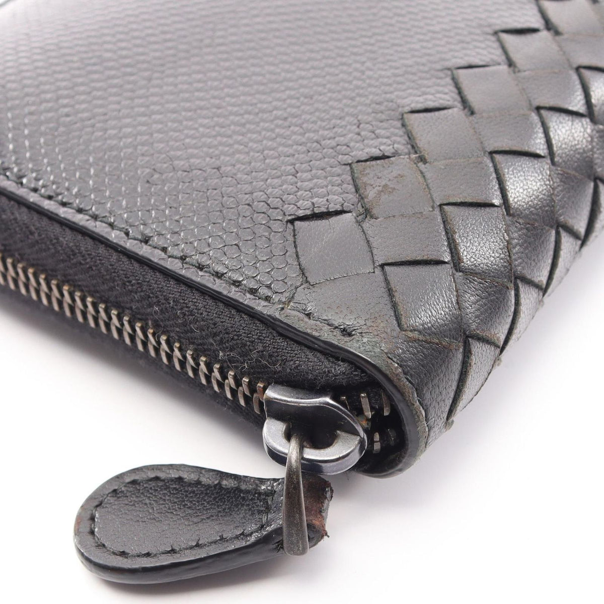 Bottega Veneta Round Wallet Intrecciato Black Leather — view 7
