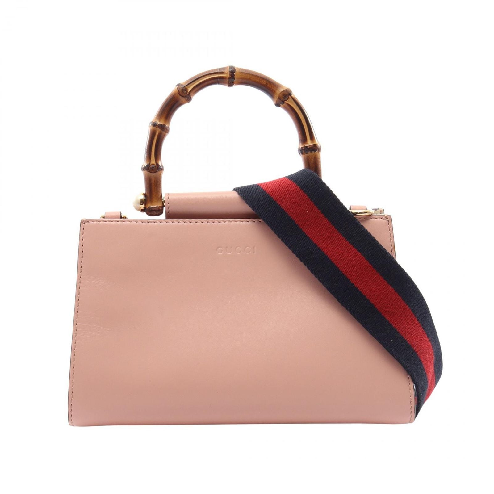 Gucci Nymphaea Bamboo 2-Way Pink Leather Shoulder Bag