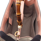 Gucci Nymphaea Bamboo 2-Way Pink Leather Shoulder Bag — view 3
