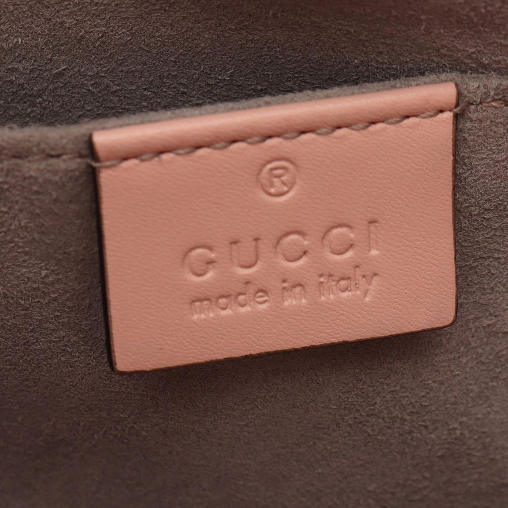 Gucci Nymphaea Bamboo 2-Way Pink Leather Shoulder Bag — view 4